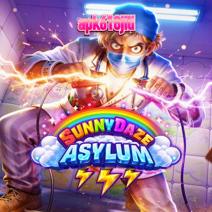 Tampilan visual slot Sunnydaze Asylum dengan tema unik